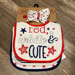New Baby Essentials 4th of July Bib Set 0-6 Months